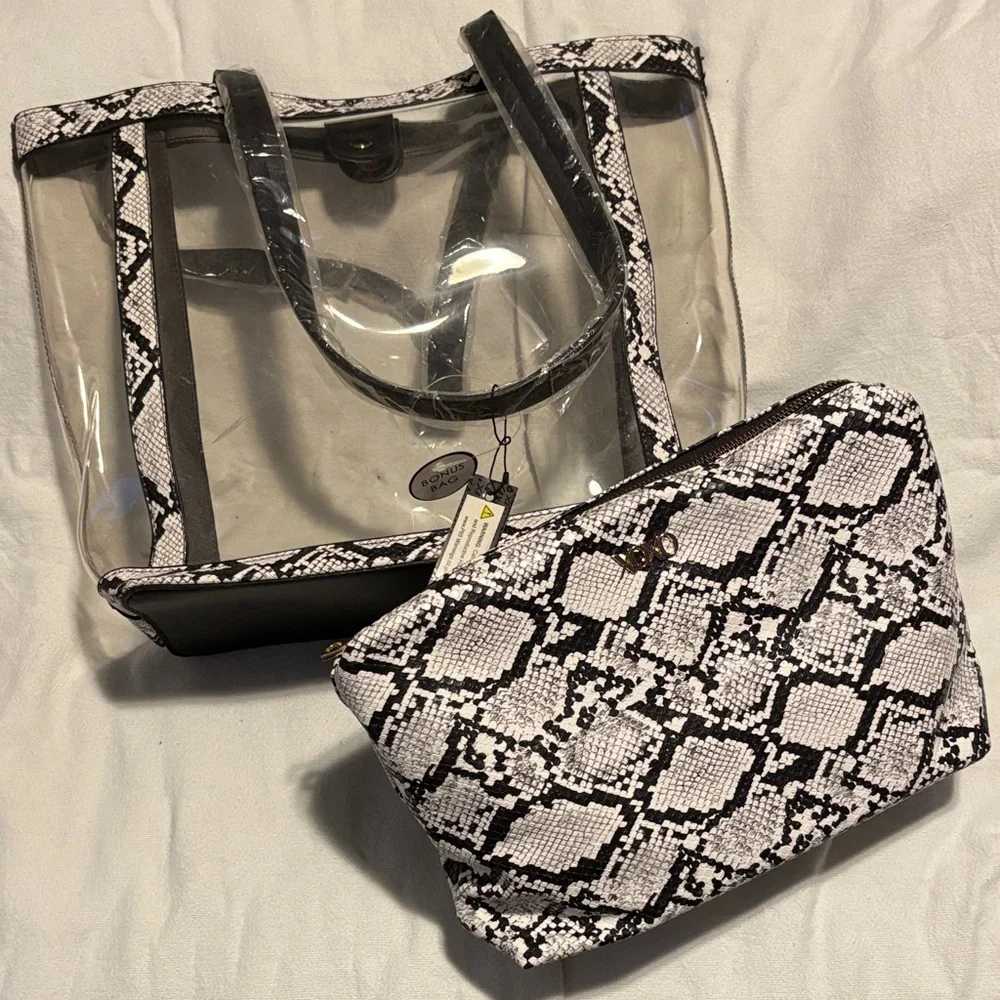 Snake Print Clear Tote Bag - Picture 3 of 3